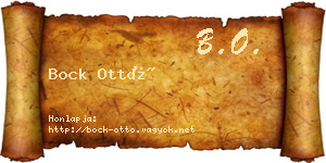 Bock Ottó névjegykártya